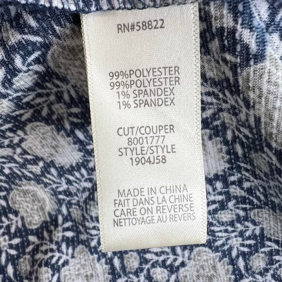 MAX STUDIO Couper Cut Sleeveless Dress Floral Print Blue Size Medium - Picture 10 of 10